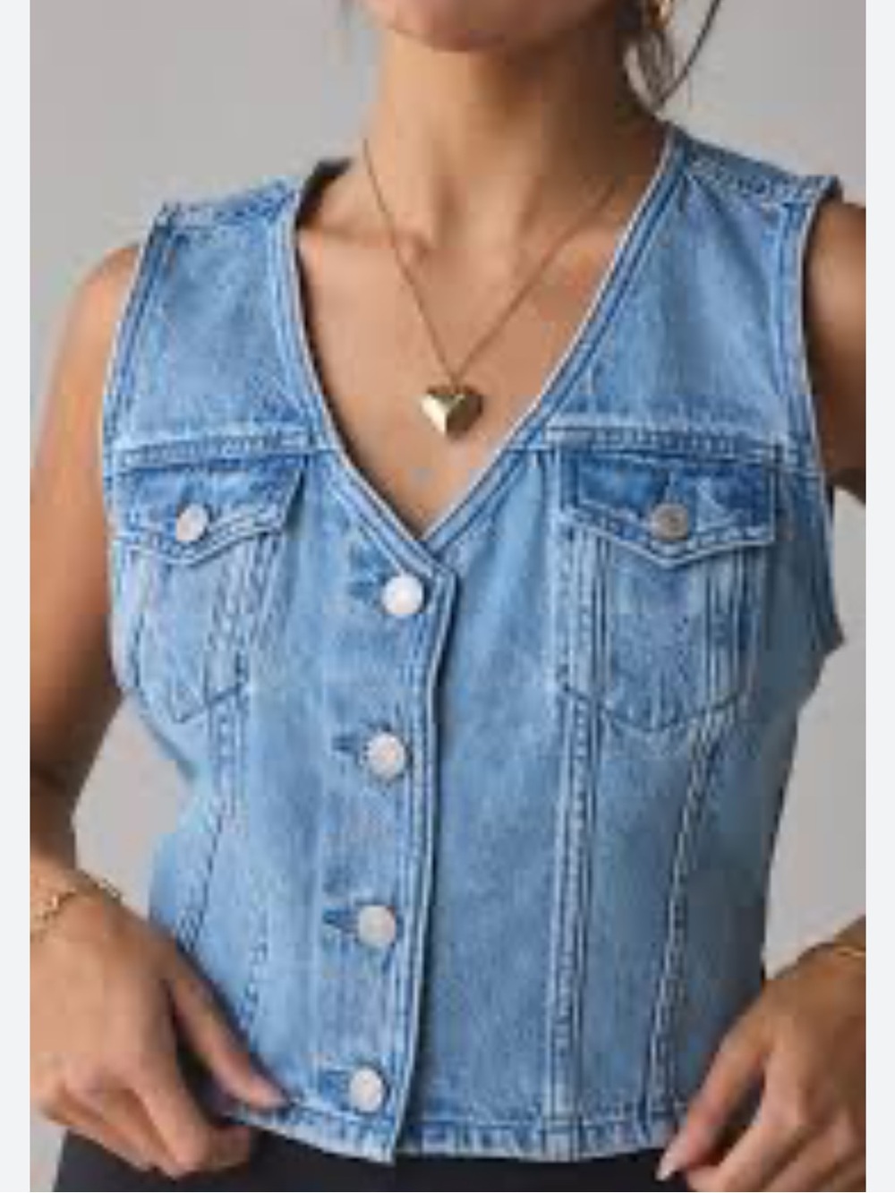 Celebrity Pink Light Blue Denim Vest